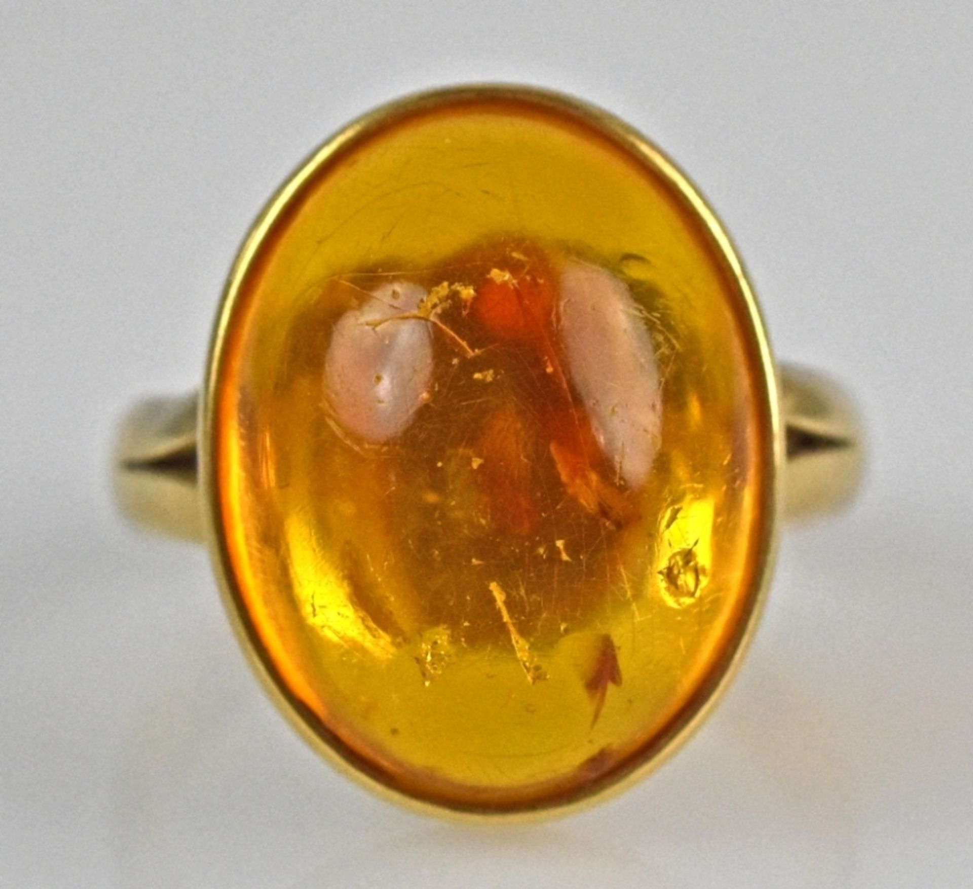 BERNSTEINRING mit Anhänger, Gelbgold 14ct - Image 4 of 5