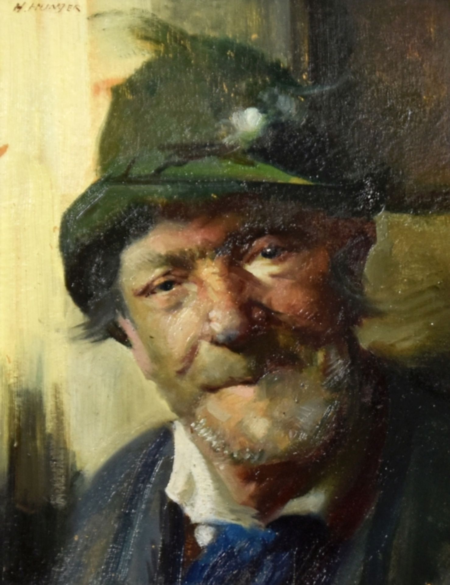HUNGER  "Büstenporträt eines älteren Mannes mit Hut"