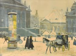 SKARBINA  Franz (1849 Berlin - 1910 ebd.) "Winterlicher Spätnachmittag auf dem Berliner Gendarmenmar