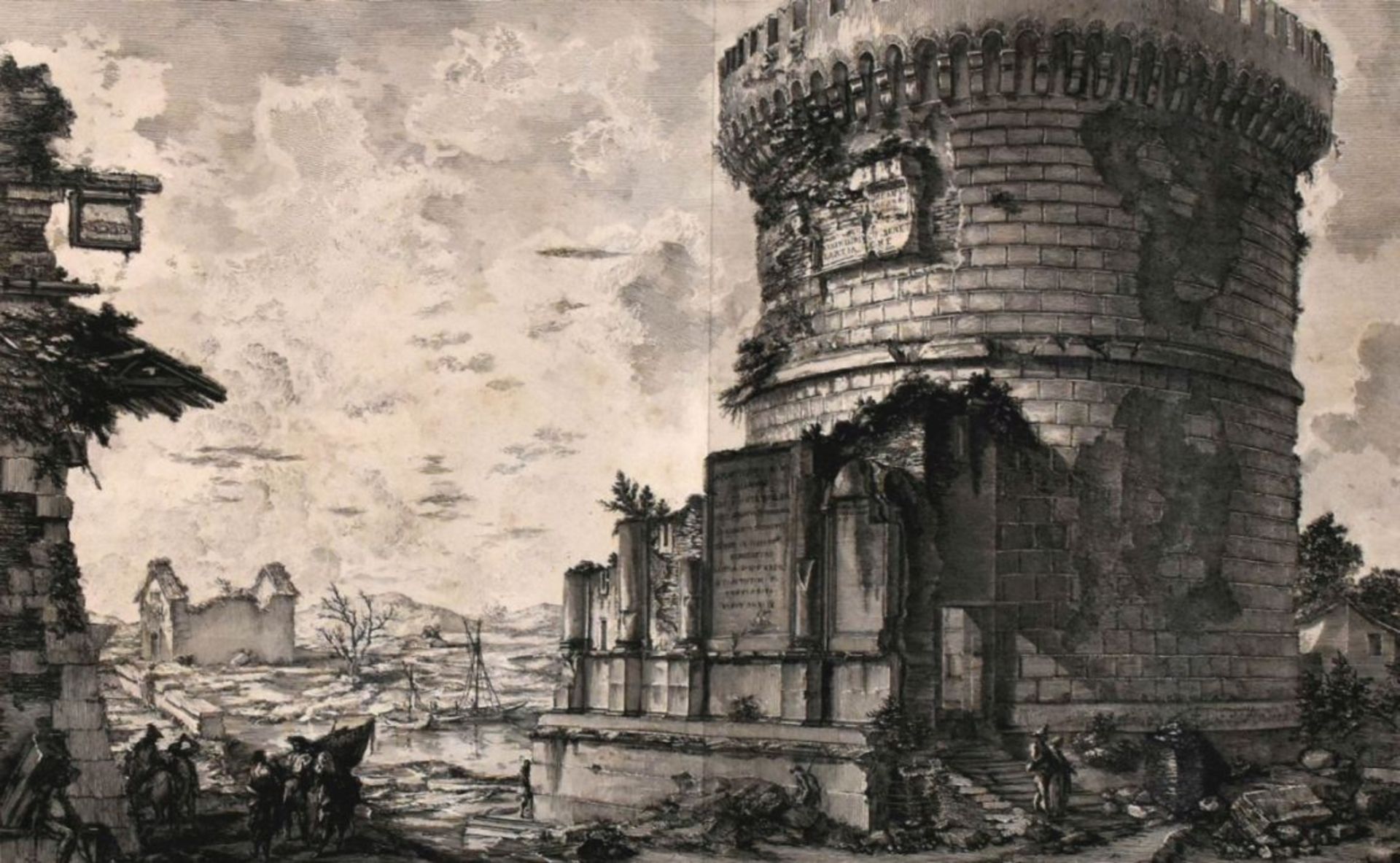 PIRANESI "Veduta del Sepolcro della famiglia Plauzia"