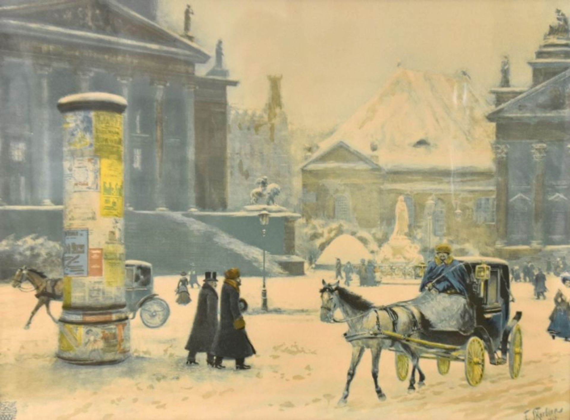 SKARBINA Franz (1849 Berlin - 1910 ebd.) "Winterlicher Spätnachmittag auf dem Berliner Gendarmenmar
