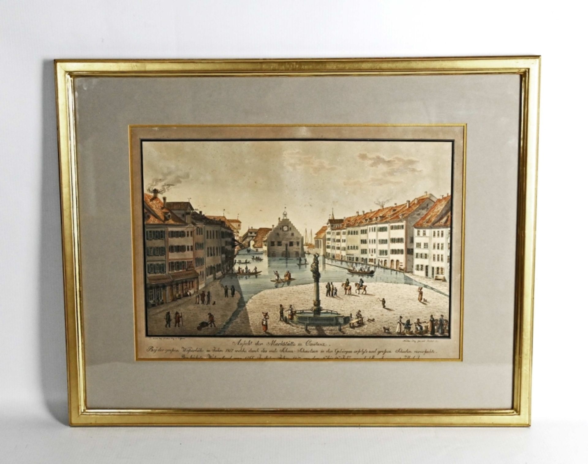 KONSTANZ "Marktstätte bei Hochwasser" 1817 - Image 2 of 5