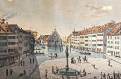 KONSTANZ "Marktstätte bei Hochwasser" 1817