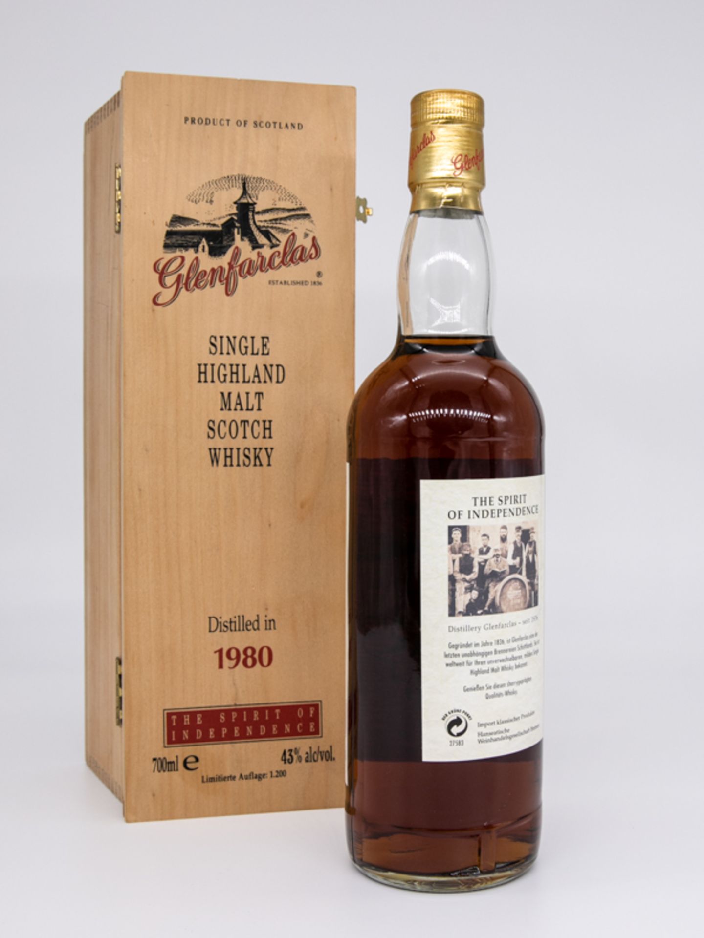 Single Malt Whisky,"Glenfarclas" Vintage 1980, Limitierte Auflage 59/1200. Destilliert 23. Deze - Image 5 of 6