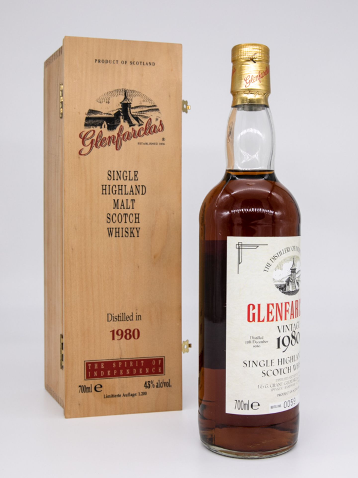 Single Malt Whisky,"Glenfarclas" Vintage 1980, Limitierte Auflage 59/1200. Destilliert 23. Deze - Image 6 of 6