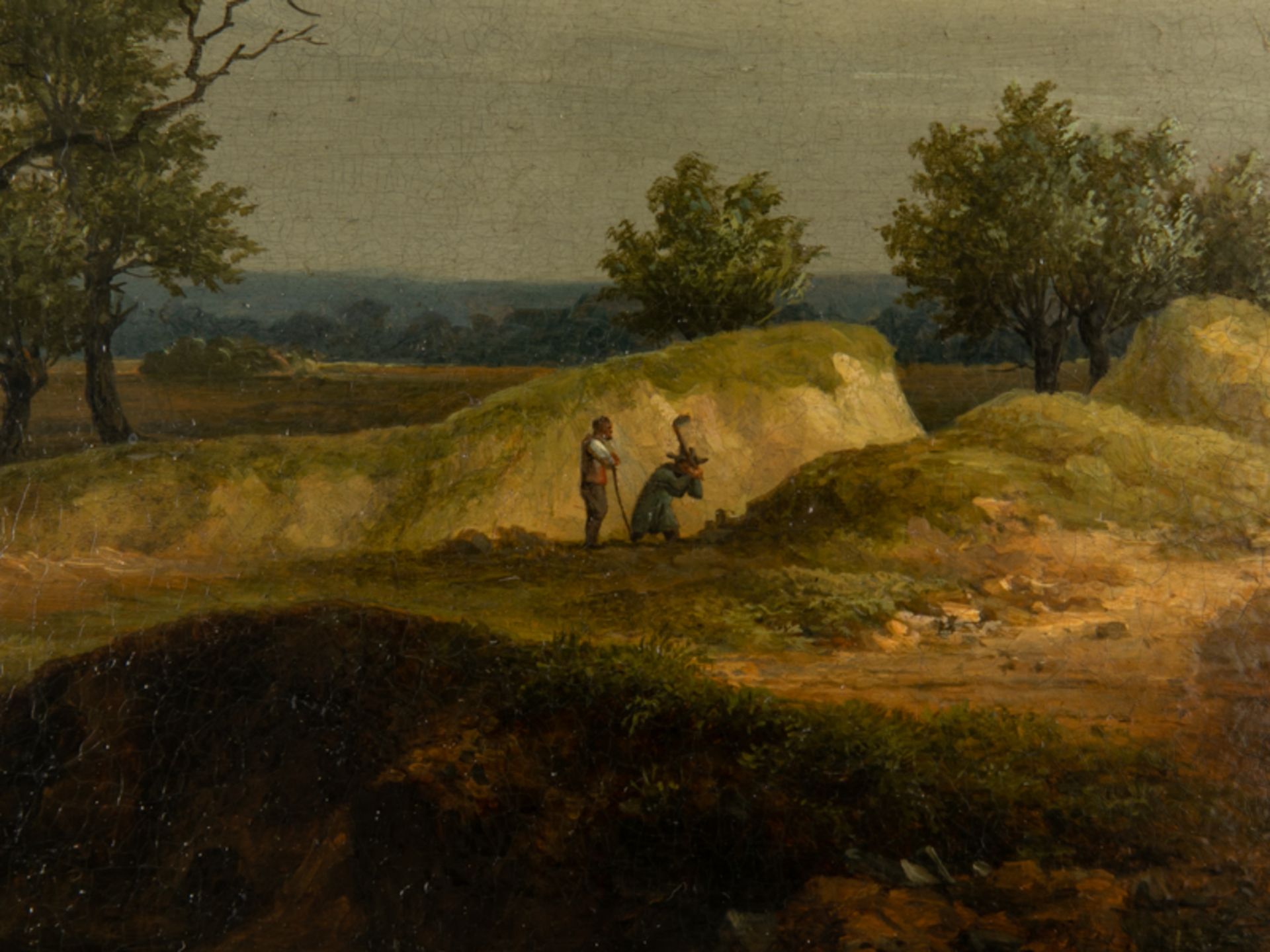 Morgenstern, Carl (1811 - 1893). Öl auf Holz; "Parthie am Rödelheimer Sandweg" (Landschaft mi - Bild 2 aus 5