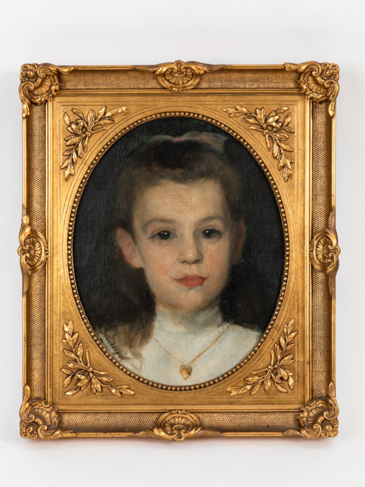 Battenberg, Mathilde (1878 - 1936). Öl auf Leinwand; "Portrait eines Mädchens mit goldenem He