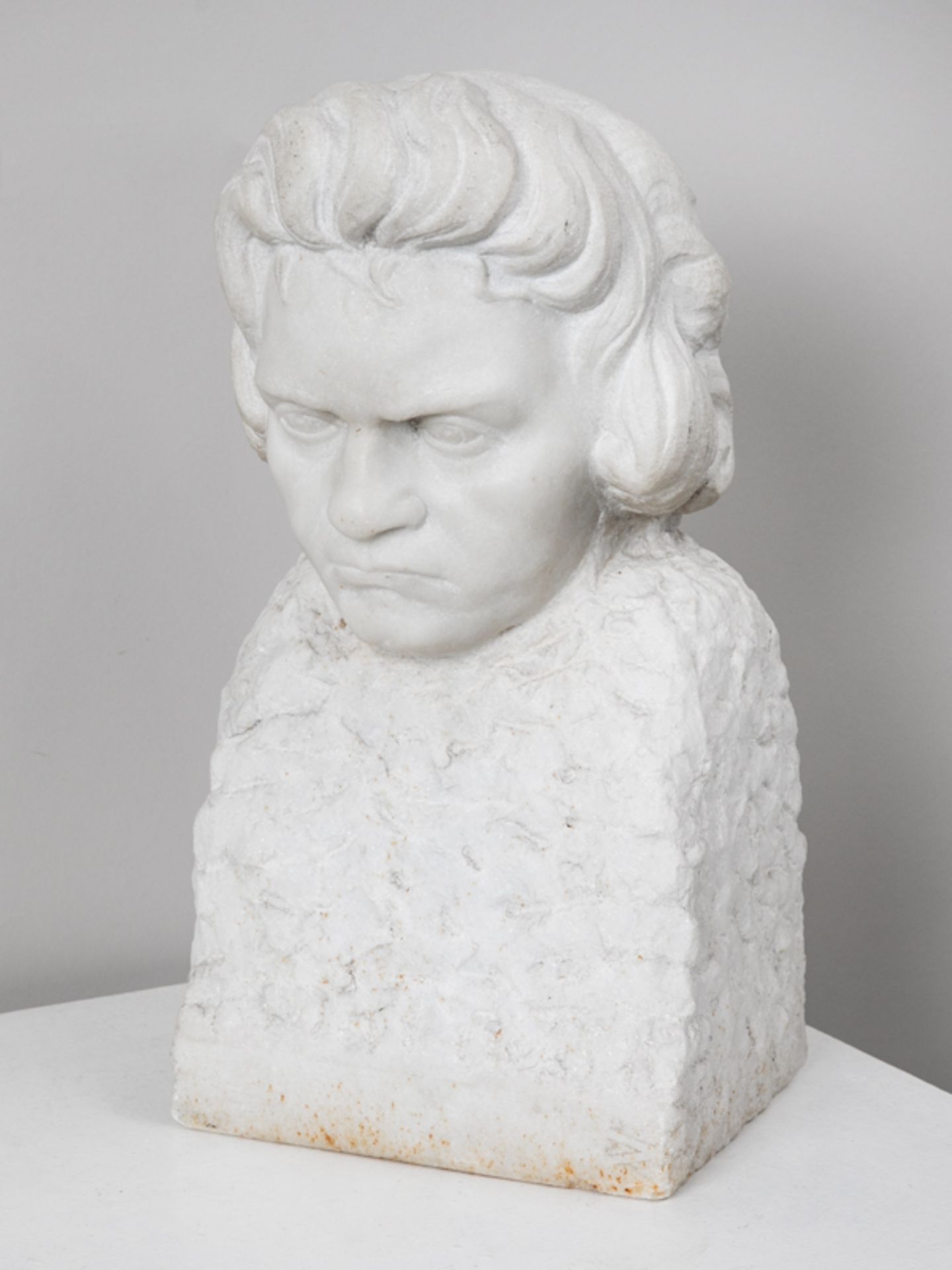 Wiechert, A. (Bildhauer 19./20. Jh.). Marmor-Portraitbüste "Ludwig van Beethoven", Anfang 20.