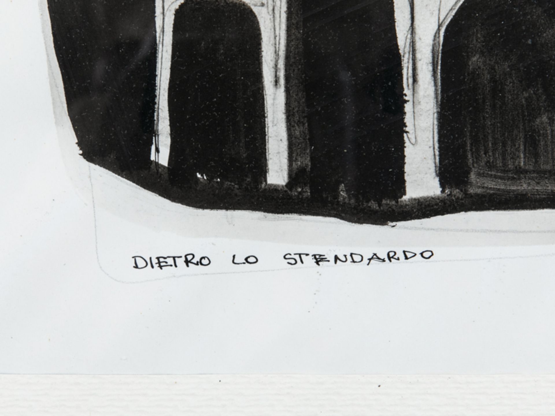 Podenzana, Geraldo (1940 - 2010). Aquarell und Strichzeichnung, "Dietro Lo Stendardo", 1967; un - Bild 3 aus 6