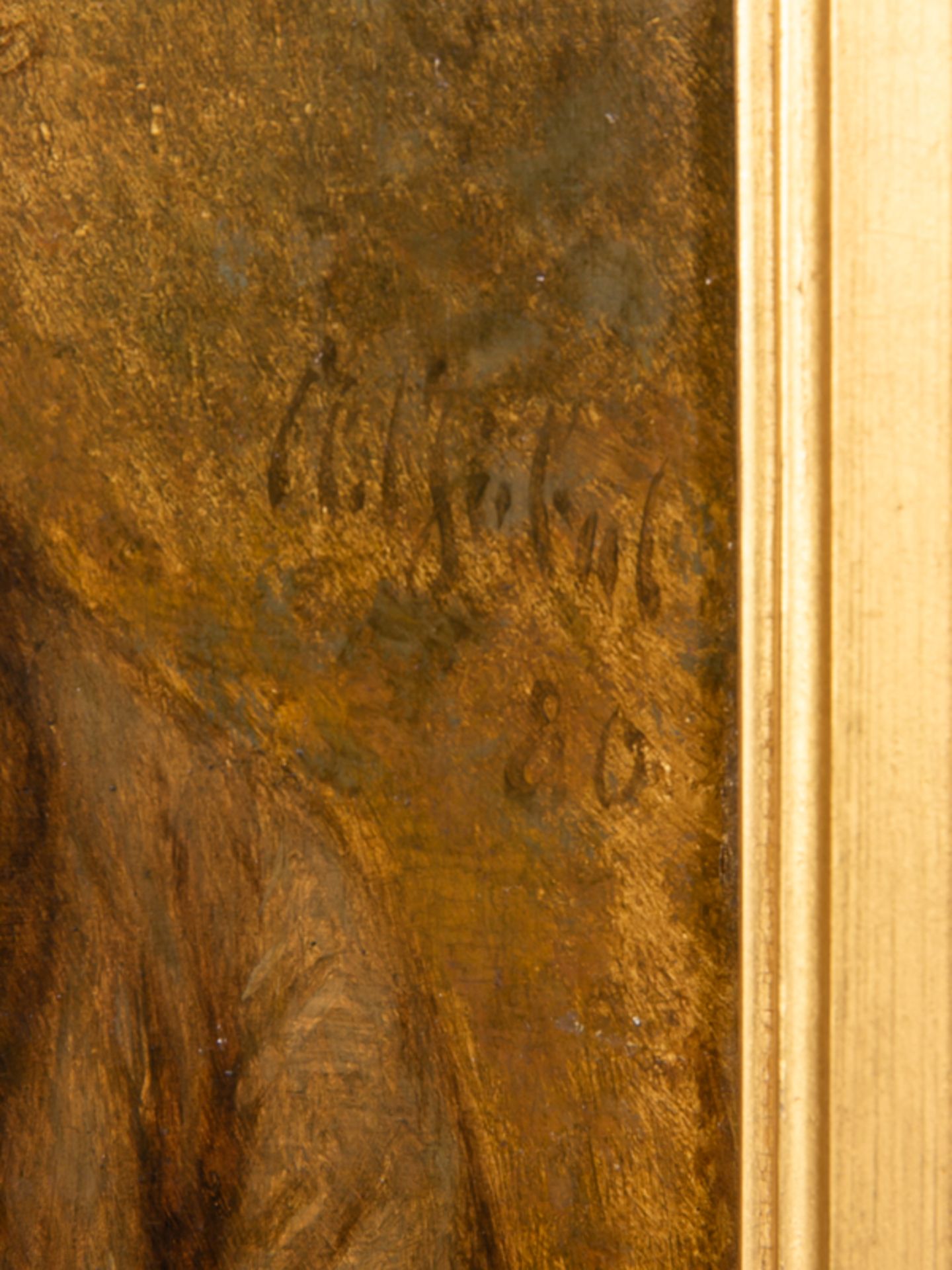 Göbel, Angilbert (1821 - 1882). Öl auf Holz; "Halbportrait eines Jungen mit Hut und Kragentuc - Bild 3 aus 6