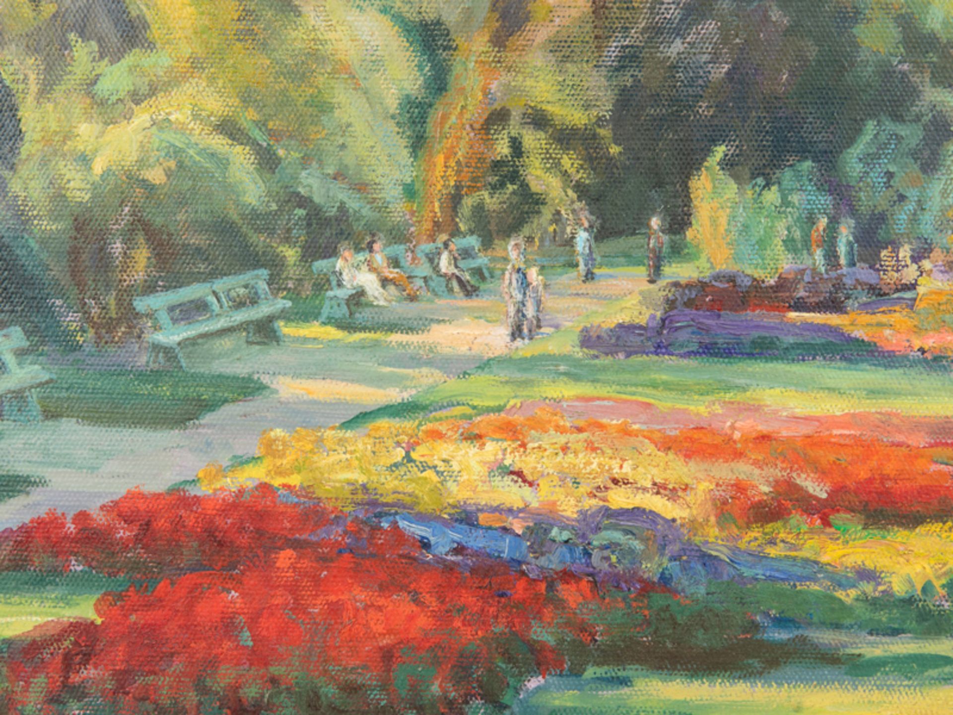 Stellling, Rudolf (1907 - 1989). Öl auf Leinwand, "Rencks Park in Neumünster (Holstein)", 196 - Bild 2 aus 7