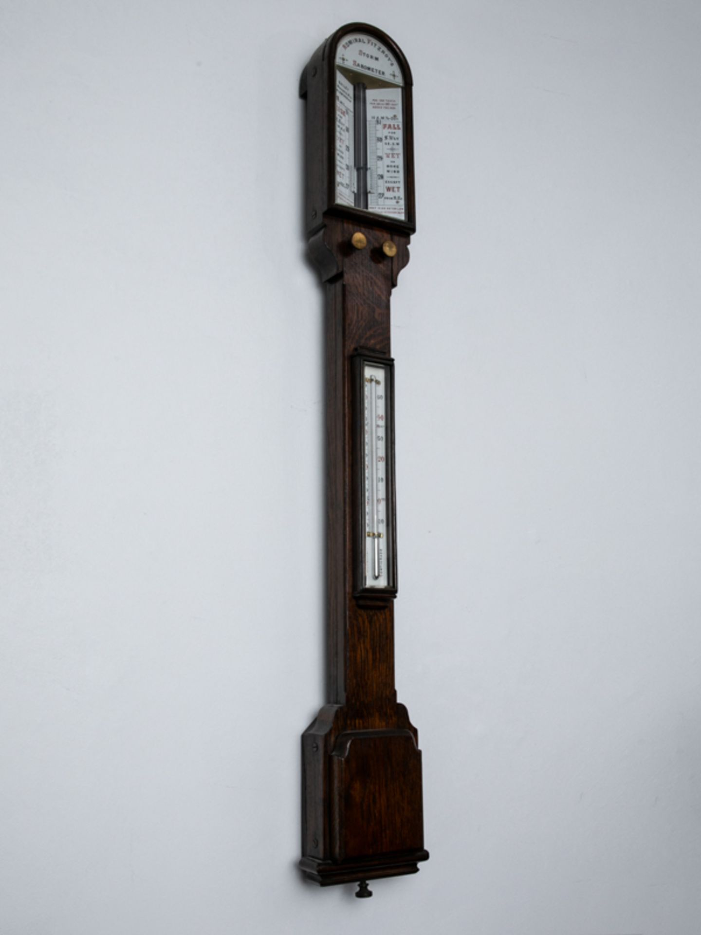 "Admiral Fitzroys storm barometer", England, um 1900. Eichenholz, Glas, Metall etc.; längliche - Bild 2 aus 4