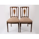 Paar Sheraton-Stühle, England, 18./19. Jh. Buche und verschiedene Einlegehölzer mit ebonisier