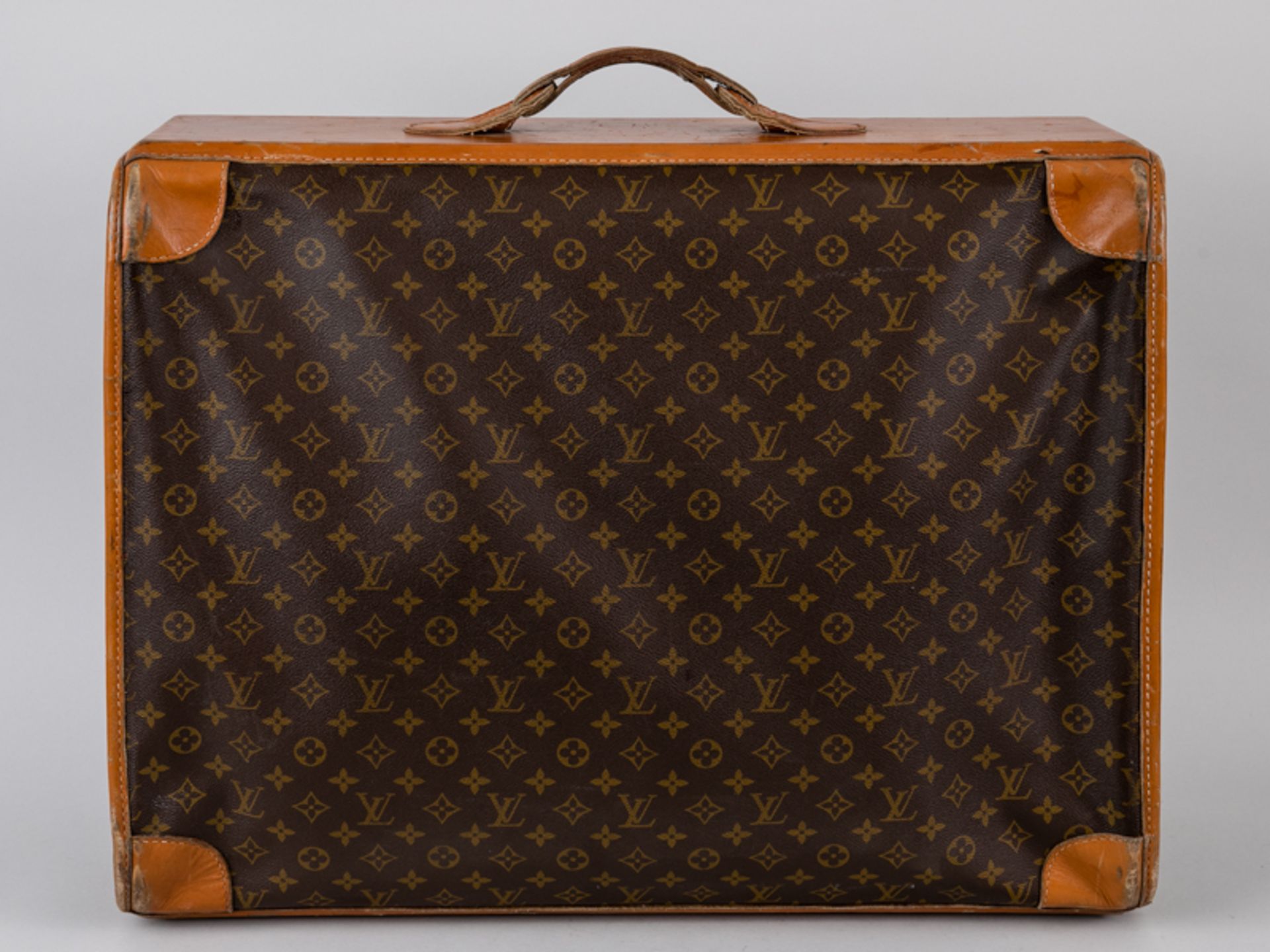 Travel Case, The French Co./USA in Lizenz von Louis Vuitton, 1970er Jahre. Braun beschichtetes