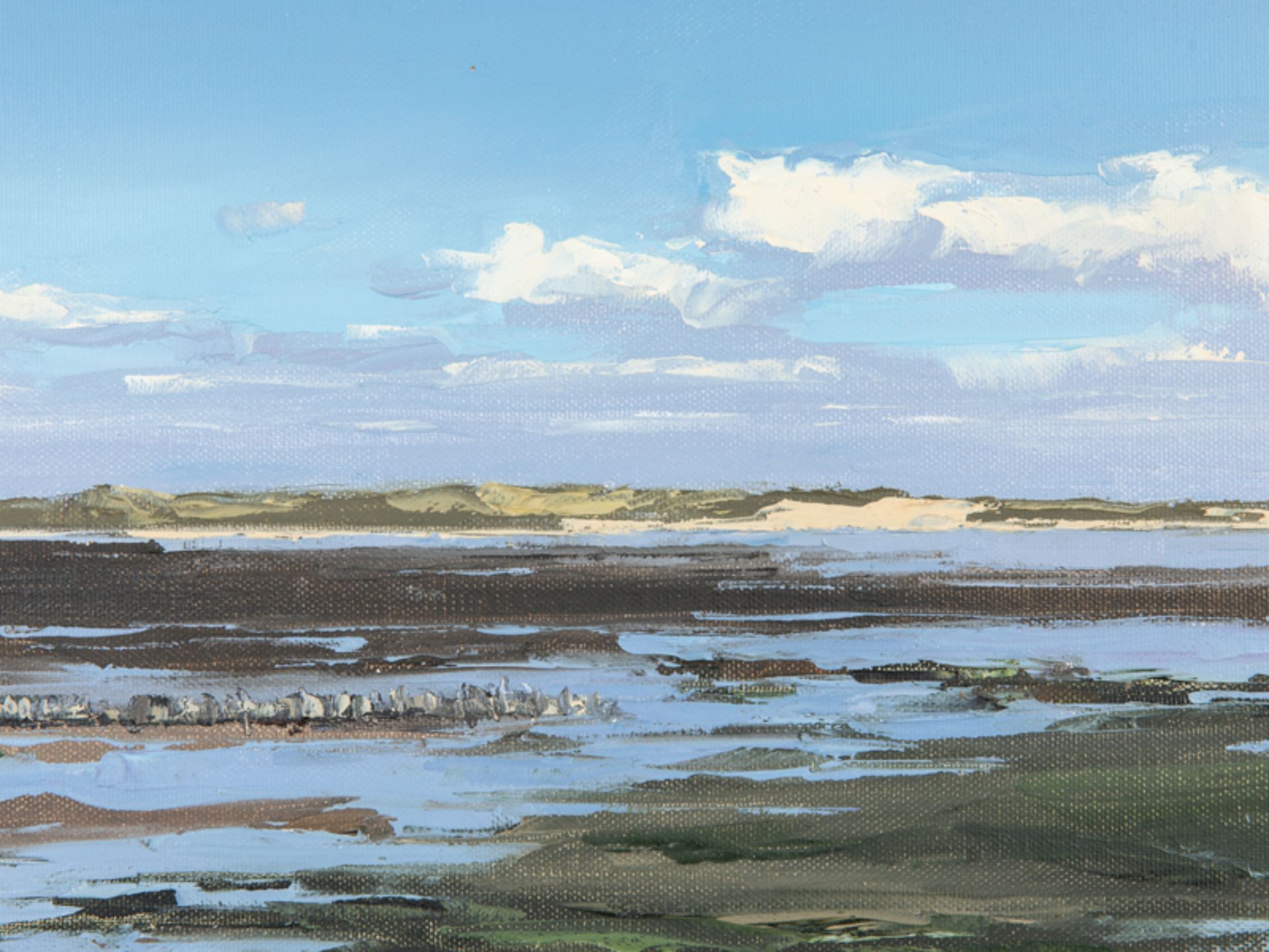 Dobritz; Stefan (*1965).Öl auf Leinwand; "Nordfriesische Wattenmeer-Küstenlandschaft"; in teils - Image 2 of 4