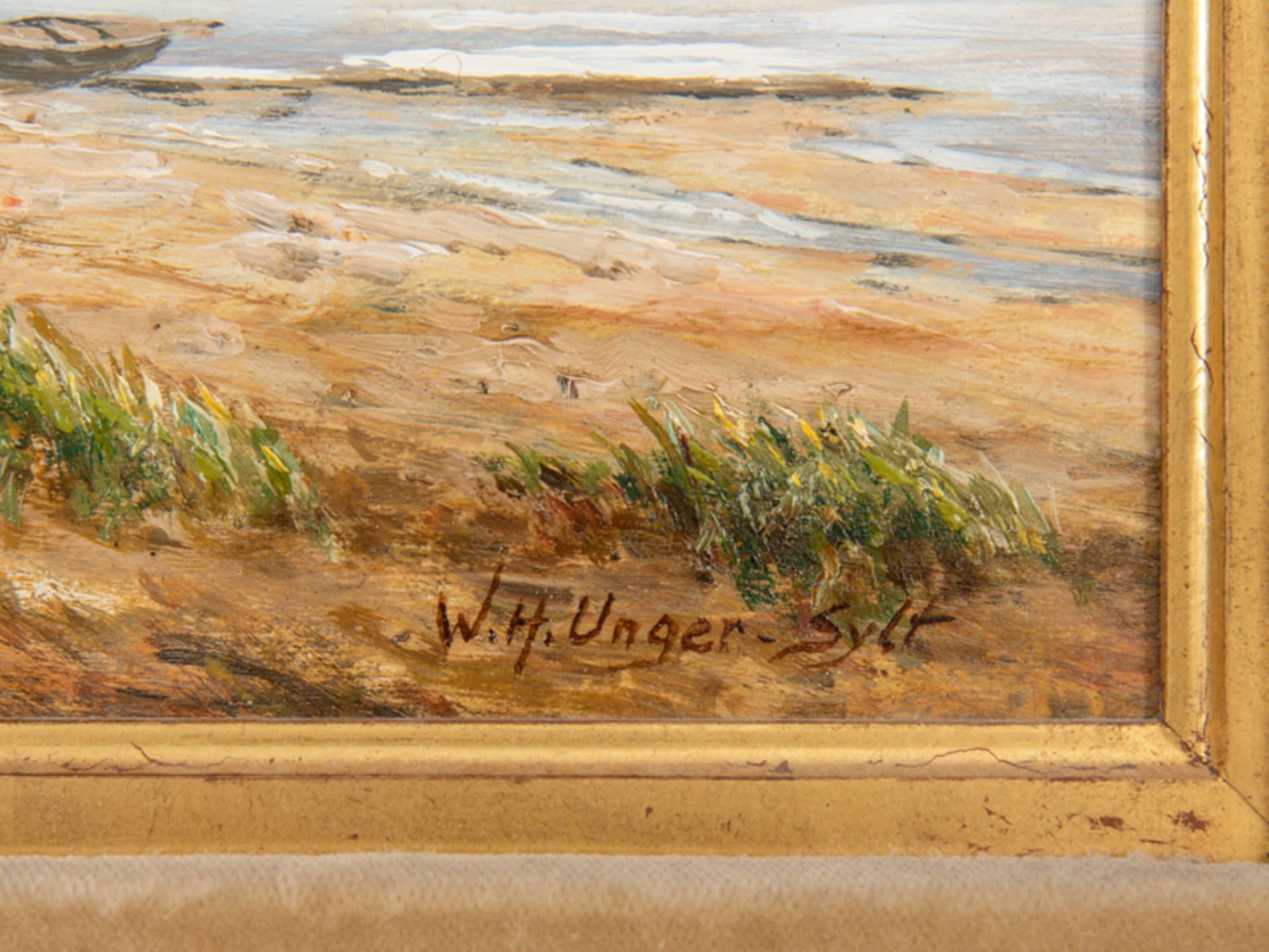 Unger; Wolfgang Heinz (1929 - 2019).Öl auf Holz; "Stimmung auf Sylt"; unten rechts signiert "W.H. - Image 4 of 6