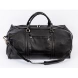 Reisetasche / Travel Weekender / Duffel Bag; Montblanc; 20. Jahrhundert.Schwarzes Glattleder (wohl