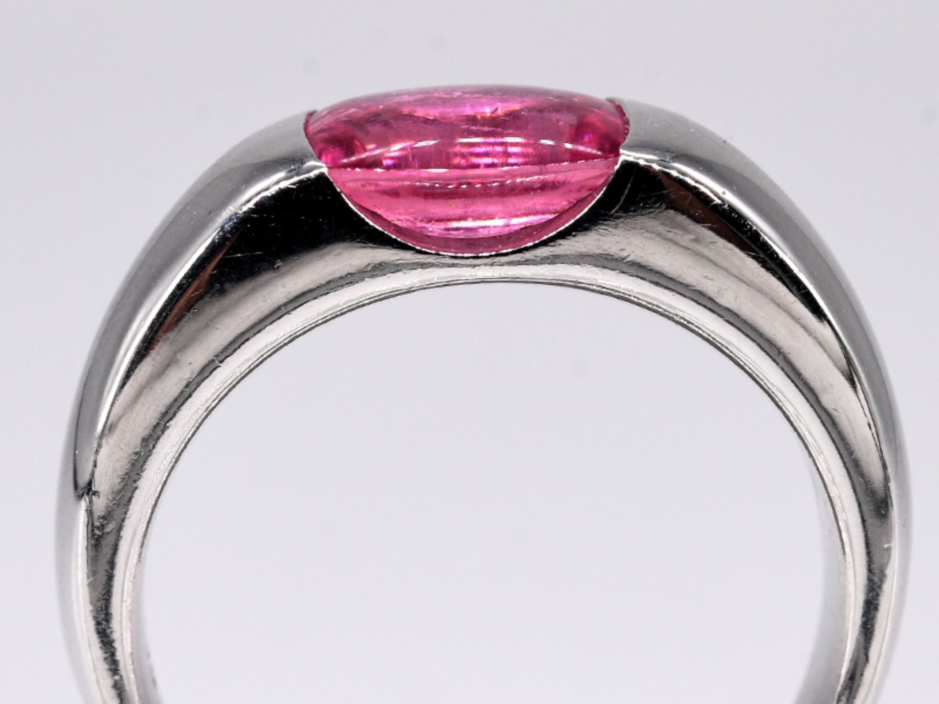 2 Bandringe mit jeweils einem Blautopas 2;50 ct und einem pinkfarbenem Turmalin 1;81 ct; Juwelier - Image 3 of 6