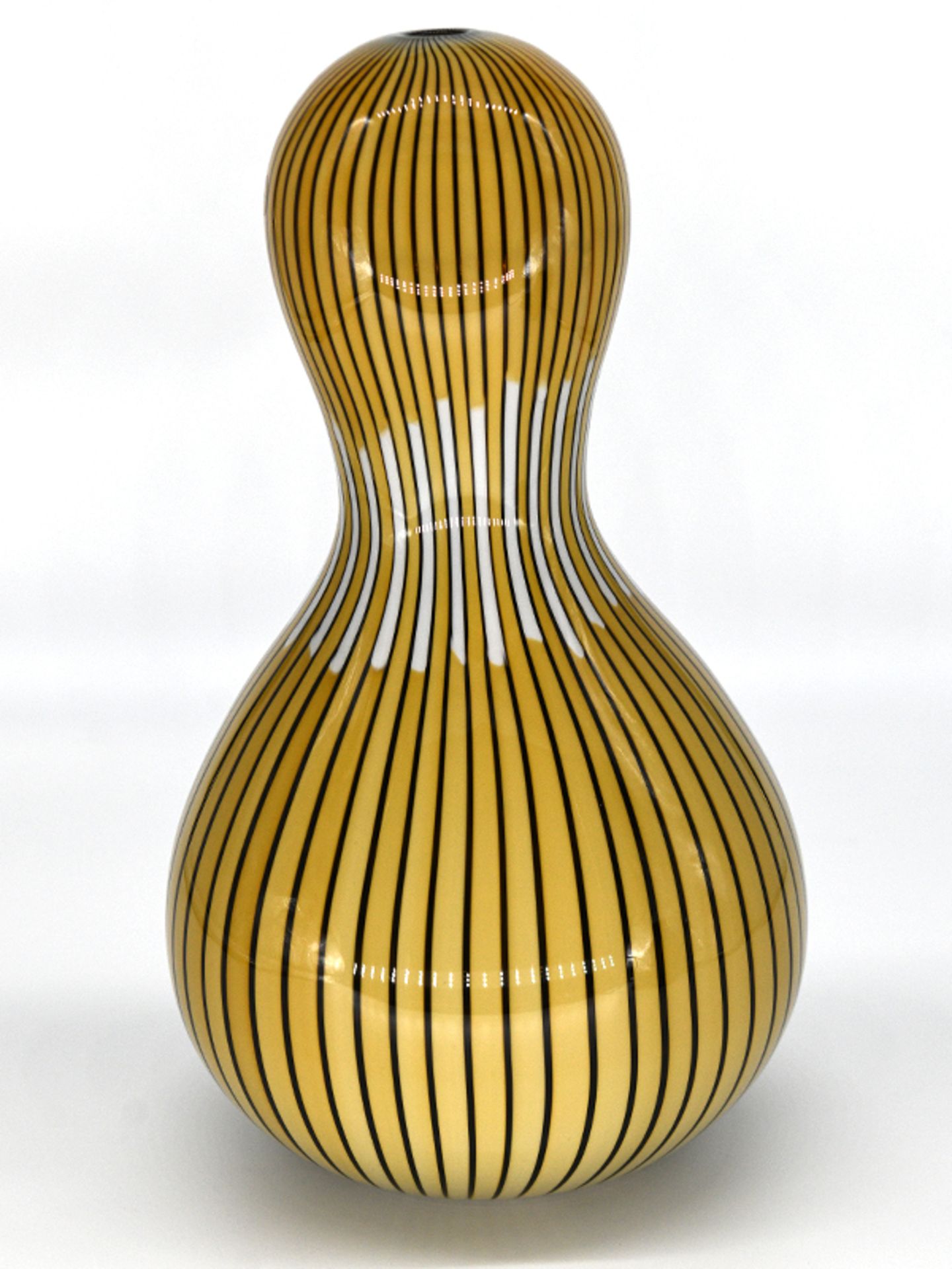 Große Vase "Zucche"; Probestück; Salviati/Murano; 1998.Mehrfarbiges Muranoglas in Kalebassenform