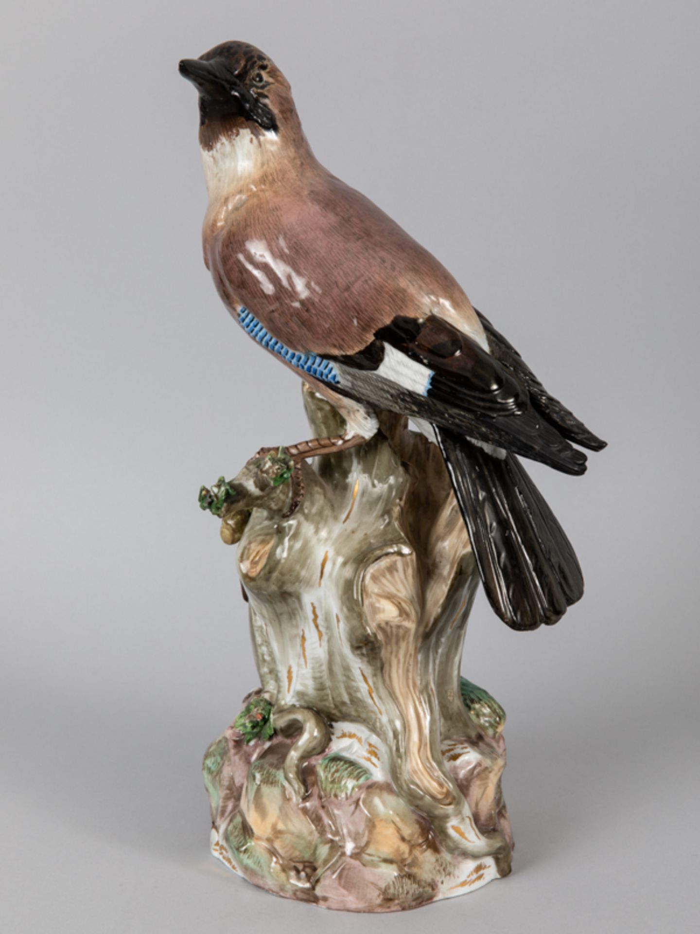 Große Vogelfigur "Eichelhäher"; Entwurf August Ringler; Meissen; 2. Hälfte 19. Jh.Weißporzellan;