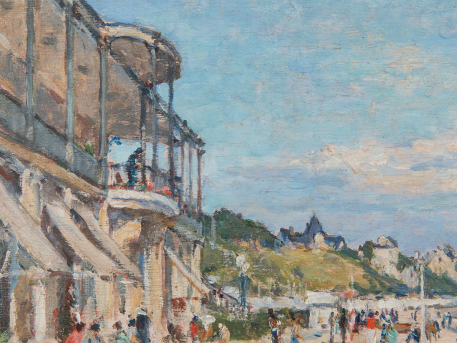Binet; Georges (1865 - 1949).Öl auf Karton; "Auf der Promanade; Le Havre"; sommerlich-heitere - Image 3 of 5
