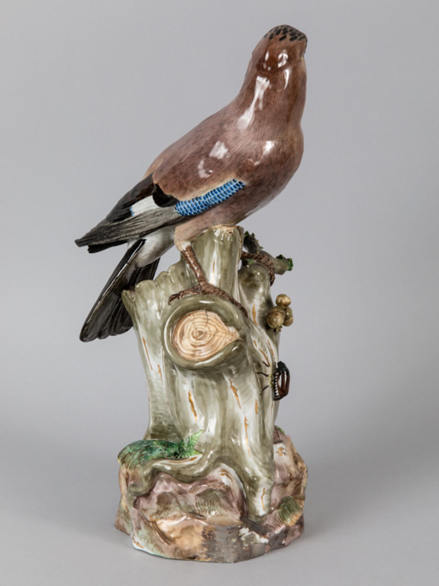 Große Vogelfigur "Eichelhäher"; Entwurf August Ringler; Meissen; 2. Hälfte 19. Jh.Weißporzellan; - Image 4 of 10