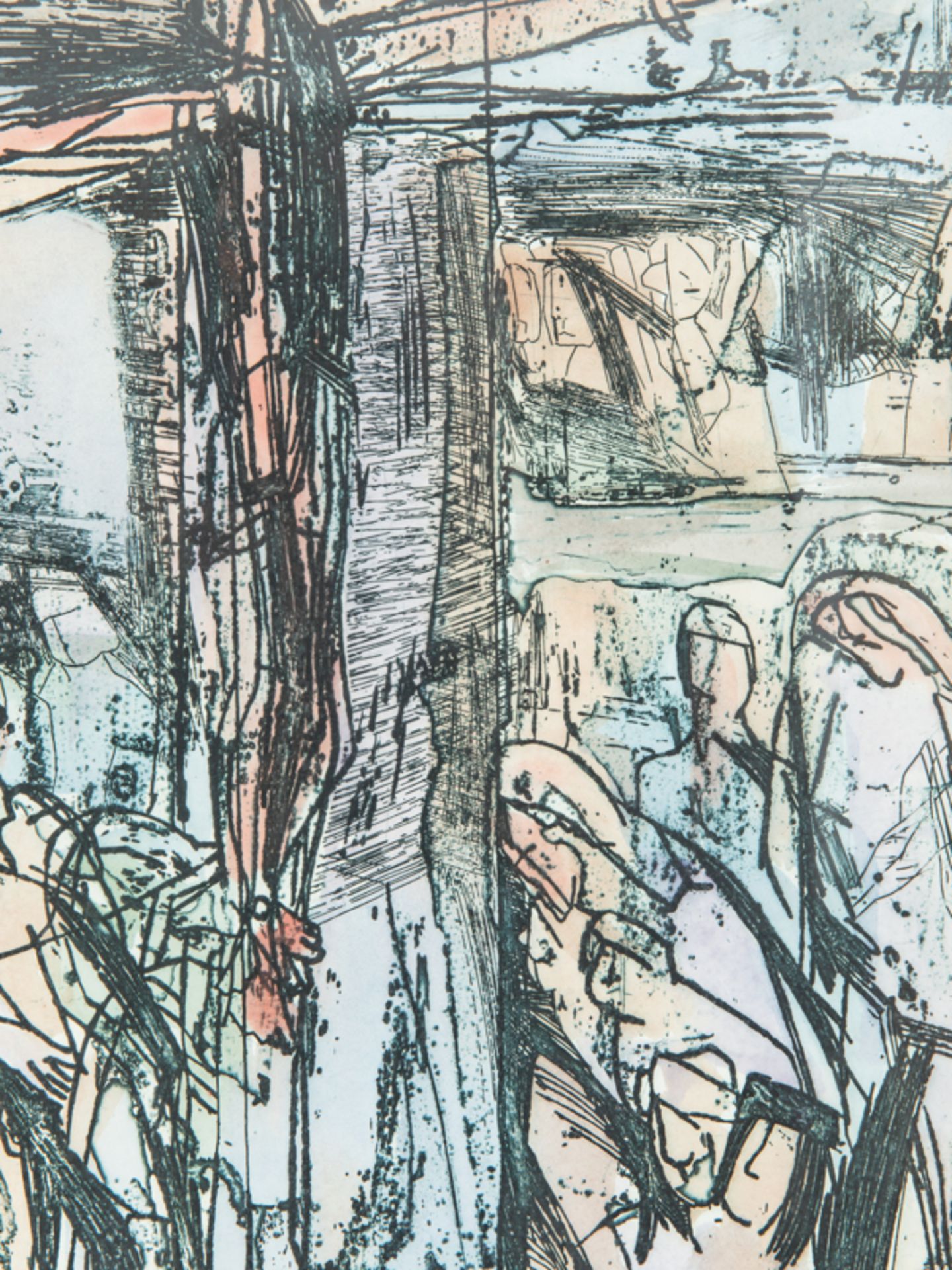 Arno; Walter (1930 - 2005)."Christus am Kreuz"; Radierung; farbig aquarelliert; unten links - Image 2 of 5