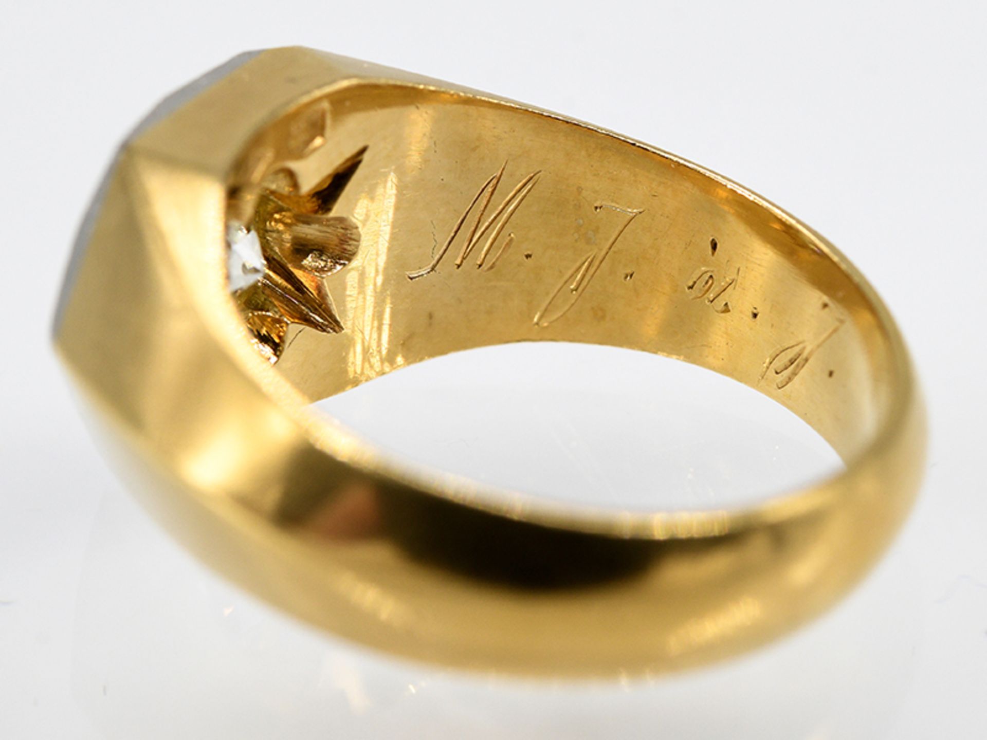 Solitärbandring mit Brillant ca. 0;60 ct; 60- er Jahre.750/- Gelbgold und Platin. Gesamtgewicht - Image 5 of 7