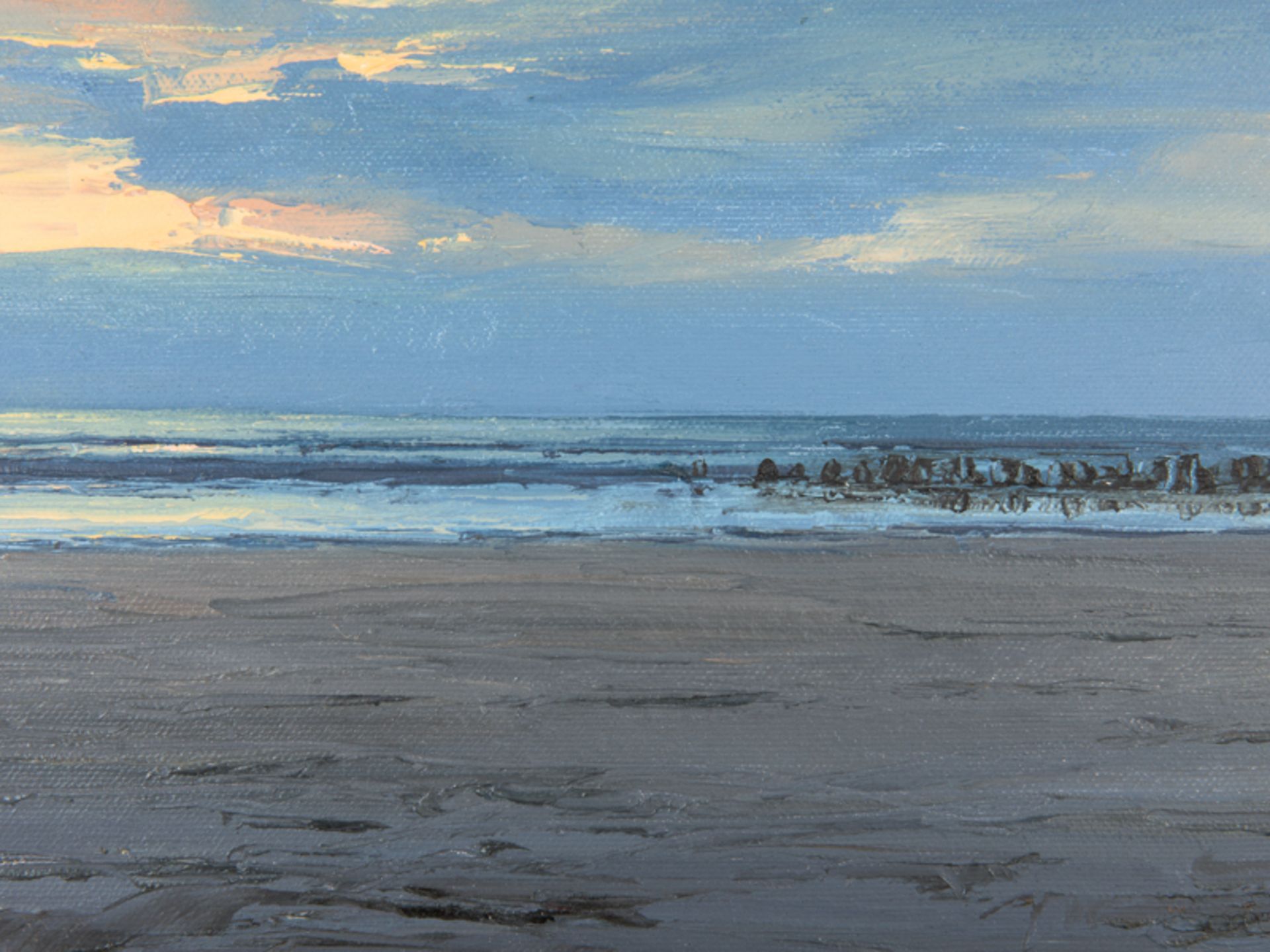 Dobritz; Stefan (*1965).Öl auf Leinwand; "Sonnenuntergang am Meer"; farblich ausdrucksvolle Küsten- - Image 2 of 5