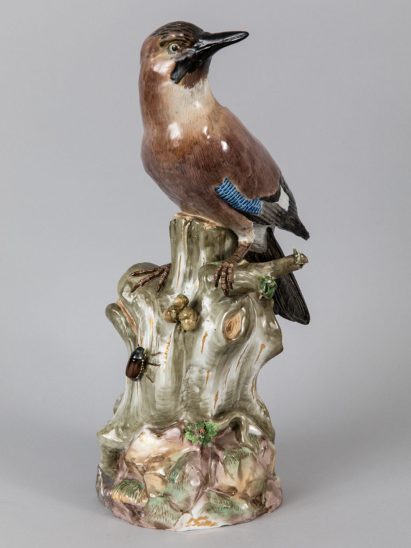 Große Vogelfigur "Eichelhäher"; Entwurf August Ringler; Meissen; 2. Hälfte 19. Jh.Weißporzellan; - Image 7 of 10