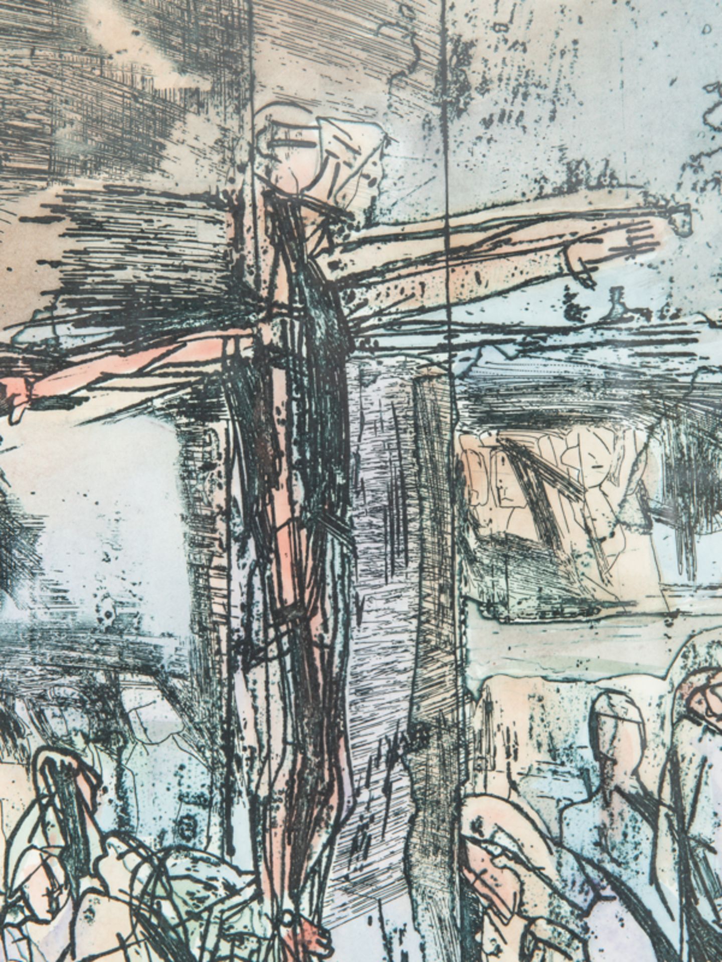 Arno; Walter (1930 - 2005)."Christus am Kreuz"; Radierung; farbig aquarelliert; unten links - Image 3 of 5