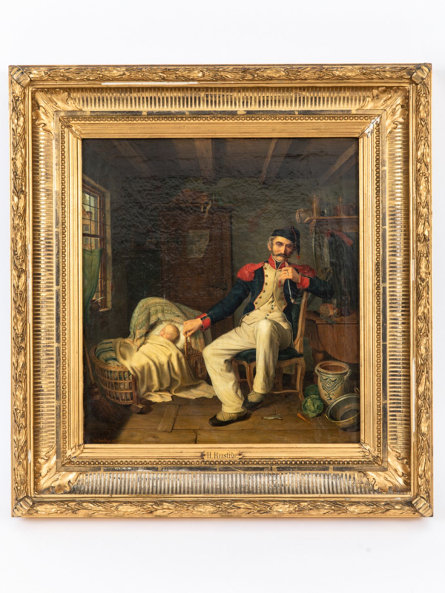 von Rustige; Heinrich Franz Gaudenz (1810 - 1900).Öl auf Leinwand; " Der alte Soldat"; 1832;