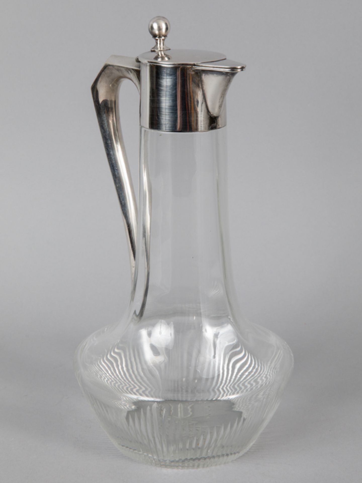 Jugendstil-Karaffe; Gebrüder Deyhle (Schwäbisch-Gmünd); Anfang 20. Jh.800/-Silber (-Montierung) - Image 4 of 8