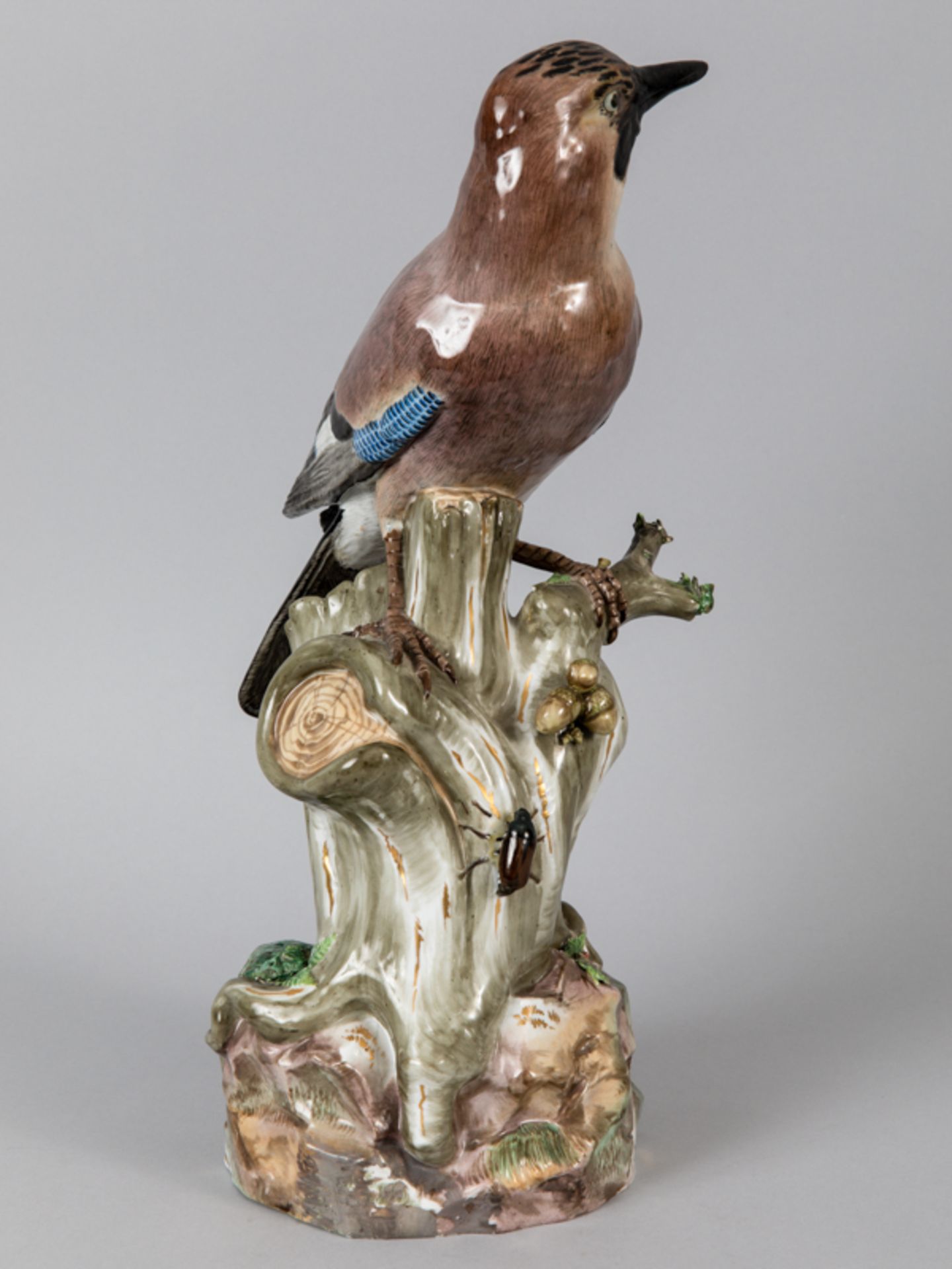 Große Vogelfigur "Eichelhäher"; Entwurf August Ringler; Meissen; 2. Hälfte 19. Jh.Weißporzellan; - Image 5 of 10