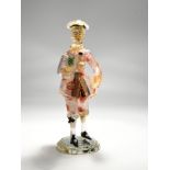 Glasfigur eines Rokoko-Kavaliers, wohl Barovier & Toso, Murano, 20. Jh. brFarbloses Glas mit teils