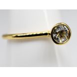 Designer-Ring mit Altschliff-Diamant ca. 0,70 ct, Goldschmiedearbeit, 20. Jh. br750/- Gelbgold.