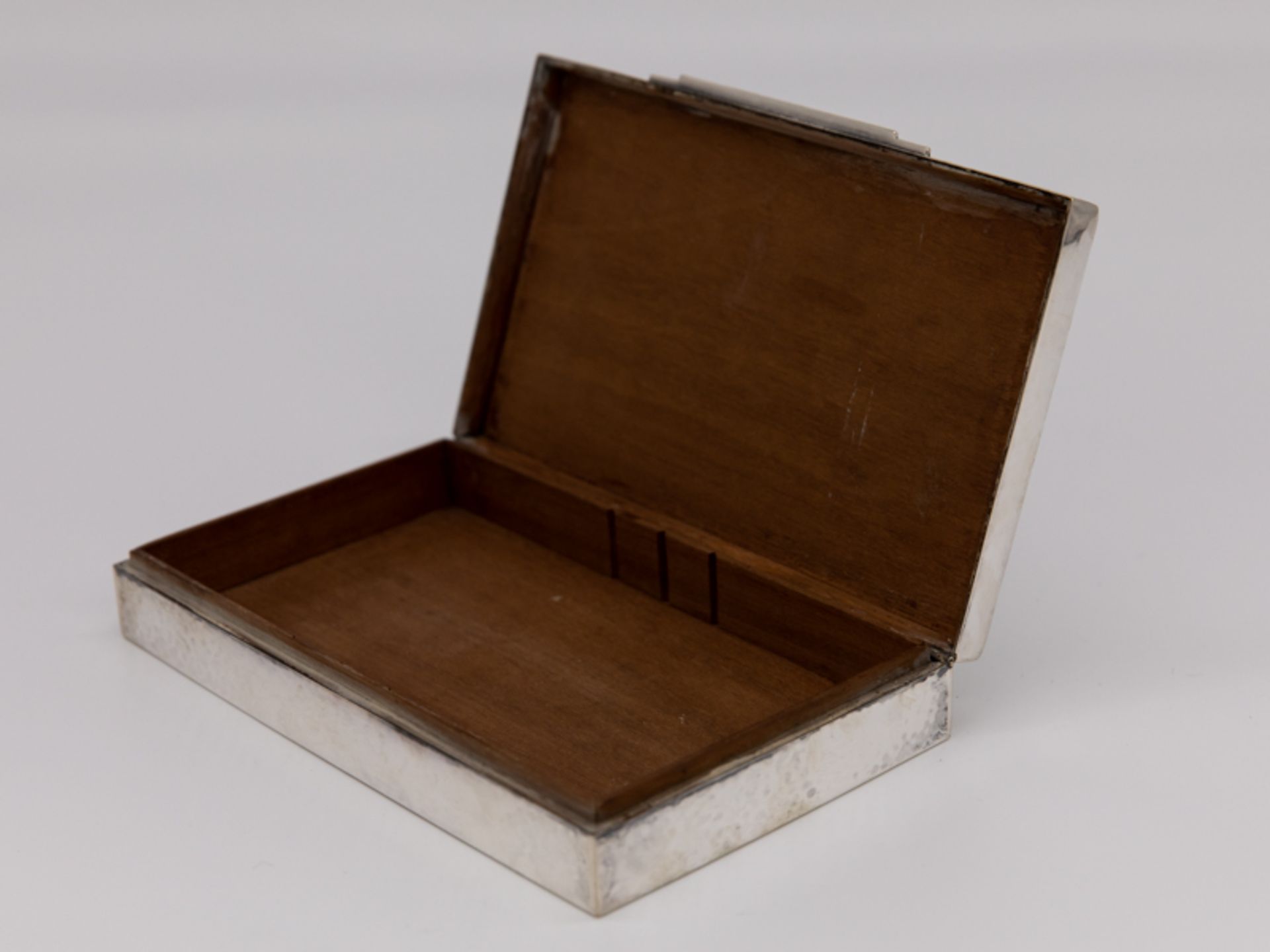(Zigarren-)Tischbox, Franz Johann jr., SchwÃ¤bisch-GmÃ¼nd, 20. Jh. br835/-Silber (im Boden gewichtet - Image 4 of 5