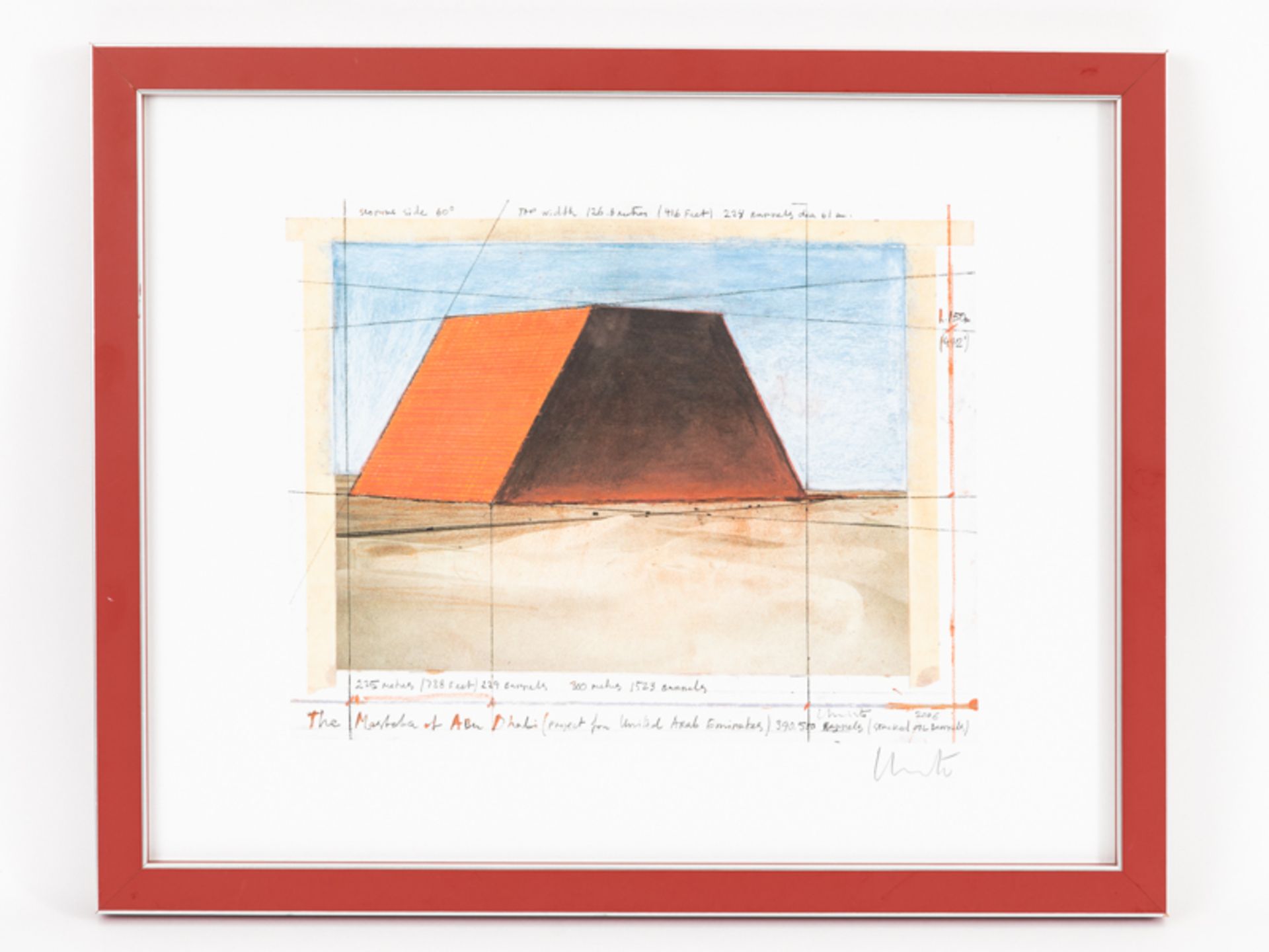 Christo (1935 - 2020). brGrainlithographie und Fotokunstdruck: 1) "The Mastaba of Abu Dhabi" (2006); - Image 3 of 6