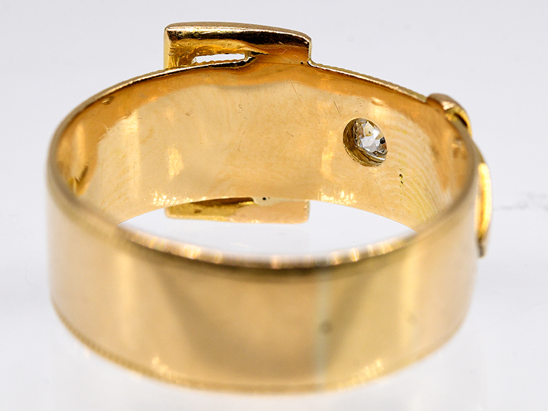 Ring mit Altschliff-Diamant ca. 0,06 ct, England, um 1900. br750/- Gelbgold. Gesamtgewicht ca. 6,4 - Image 5 of 5