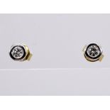 Paar Ohrstecker mit Brillanten, zus. ca. 0,2 ct, Juwelier von Haeffen, Hamburg, 21. Jh. br750/-