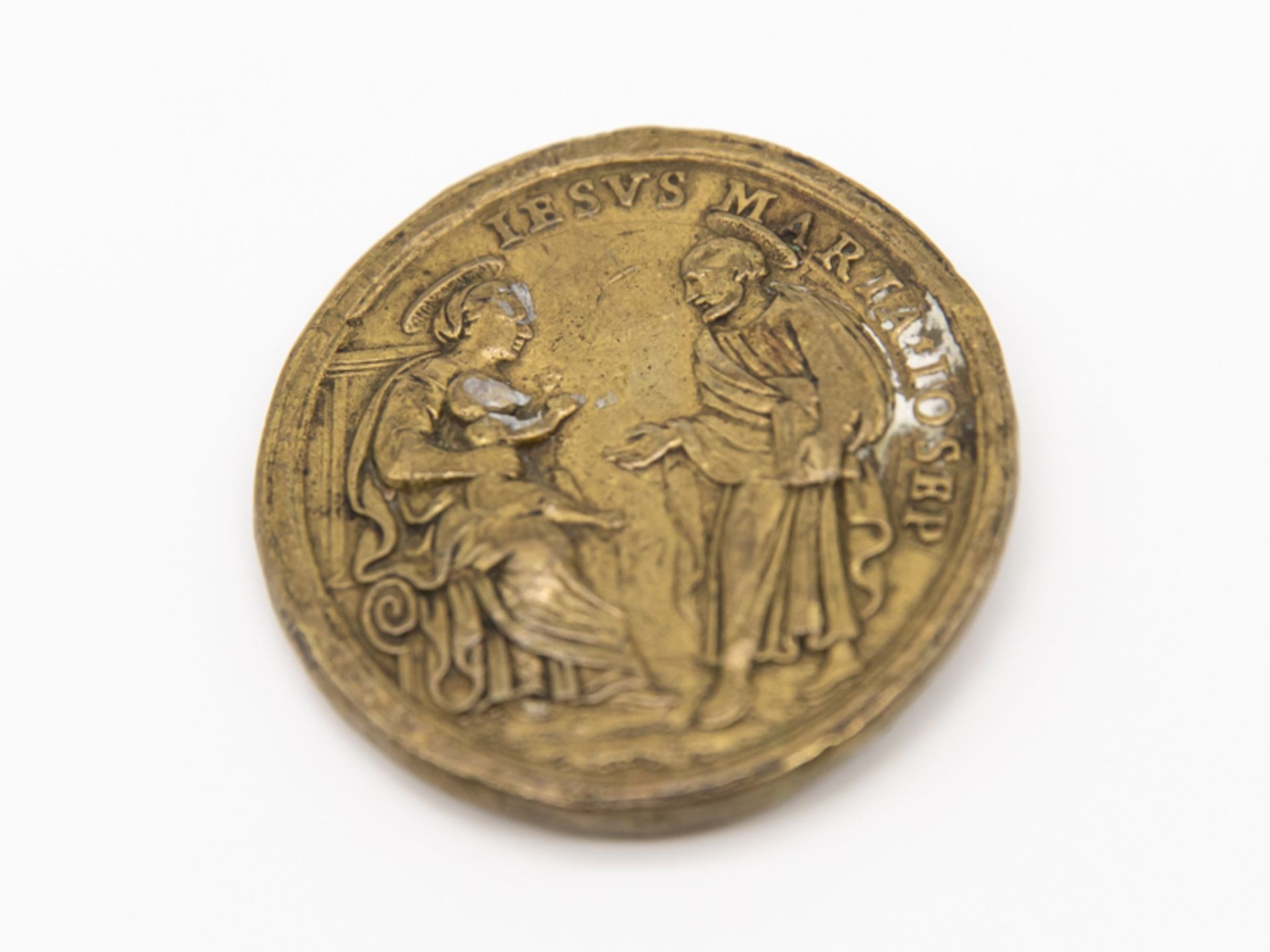 Christliche Medaille/Plakette "Heiliger Vincenz Ferrer", wohl Italien, 19. Jh. brBronze, reliefiert, - Image 2 of 2