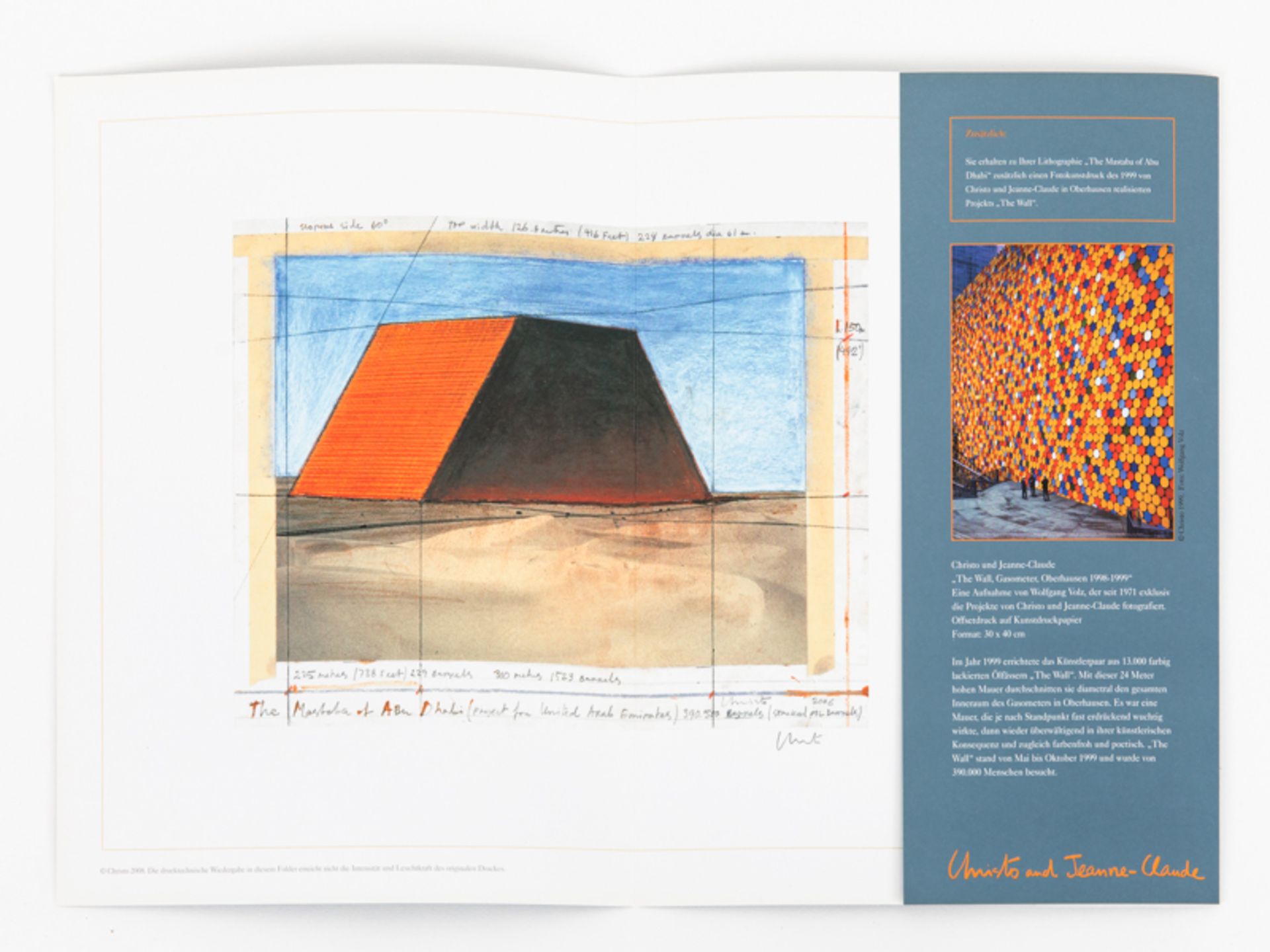 Christo (1935 - 2020). brGrainlithographie und Fotokunstdruck: 1) "The Mastaba of Abu Dhabi" (2006); - Image 6 of 6