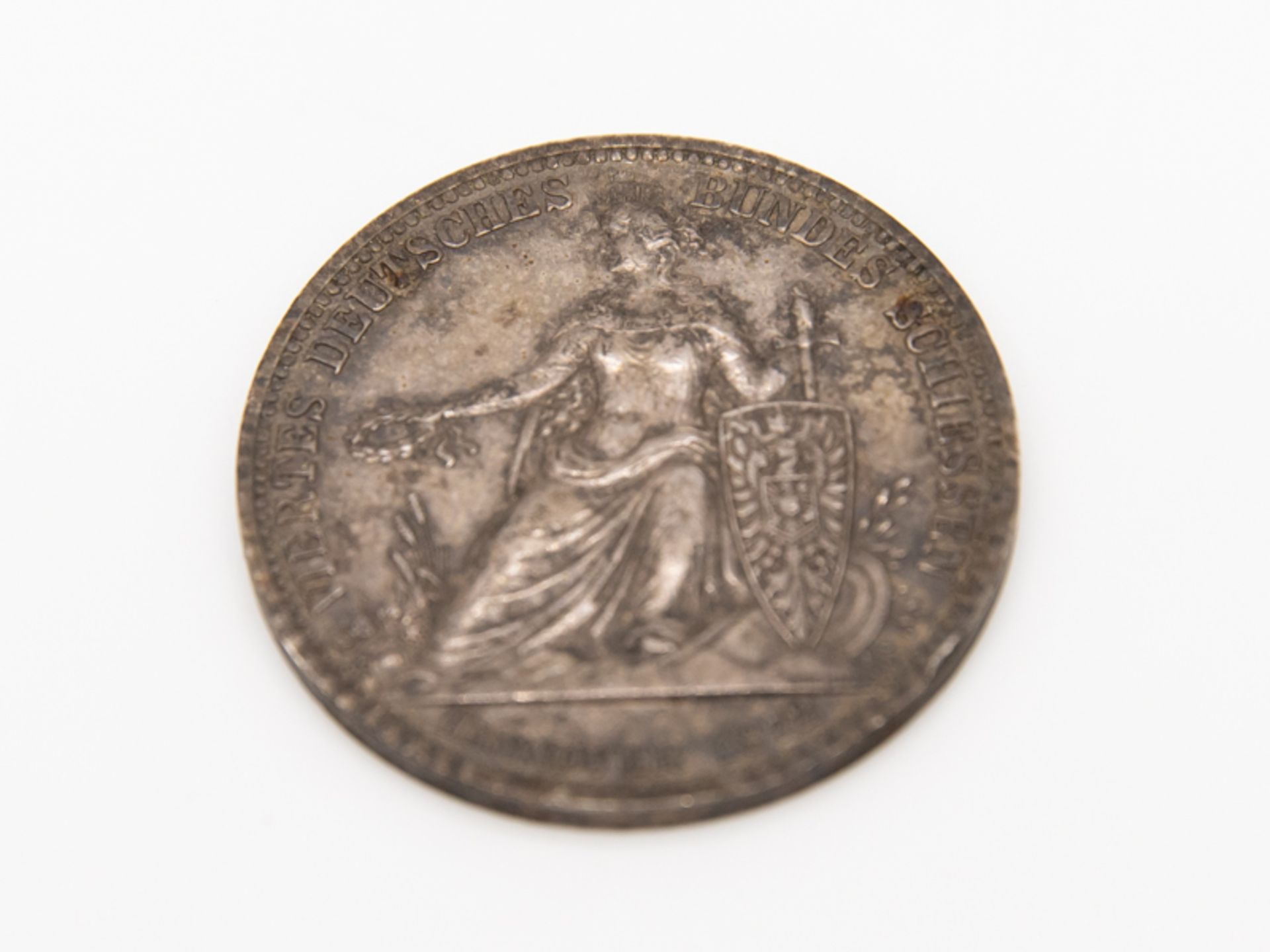 Medaille "4. Deutsches Bundesschiessen Hannover 1872". brSilber, ca. 16,8 g; Vorderseite mit - Image 2 of 2