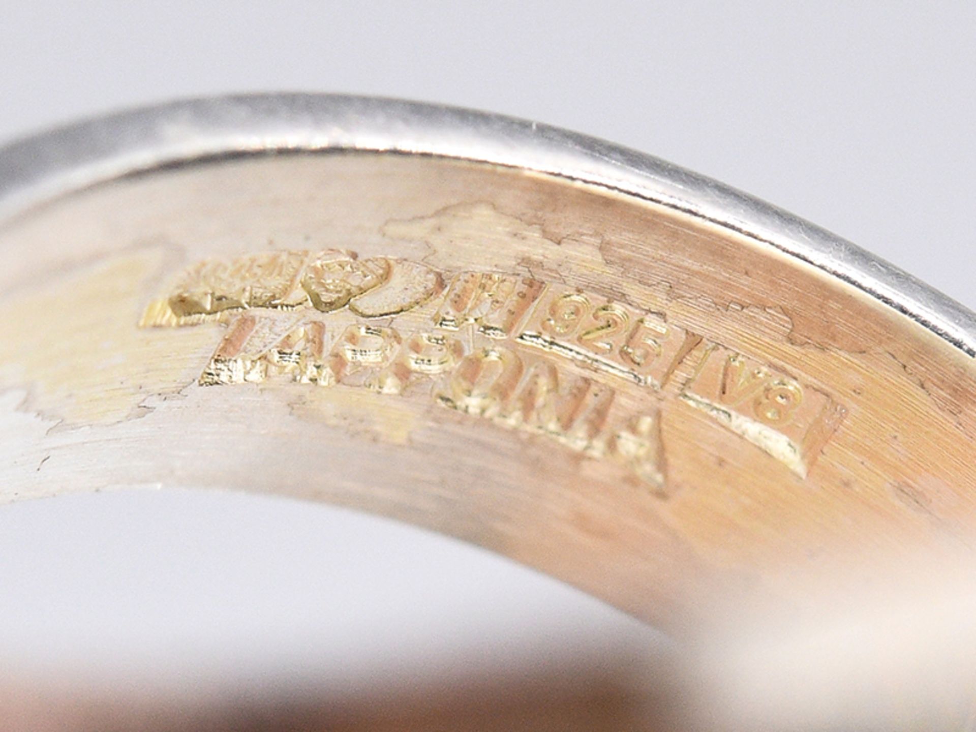 Lapponia Ring "V8", Finnland, BjÃ¶rn WeckstrÃ¶m, 90- er Jahre. br925/- Silber. Gesamtgewicht ca. - Image 3 of 5