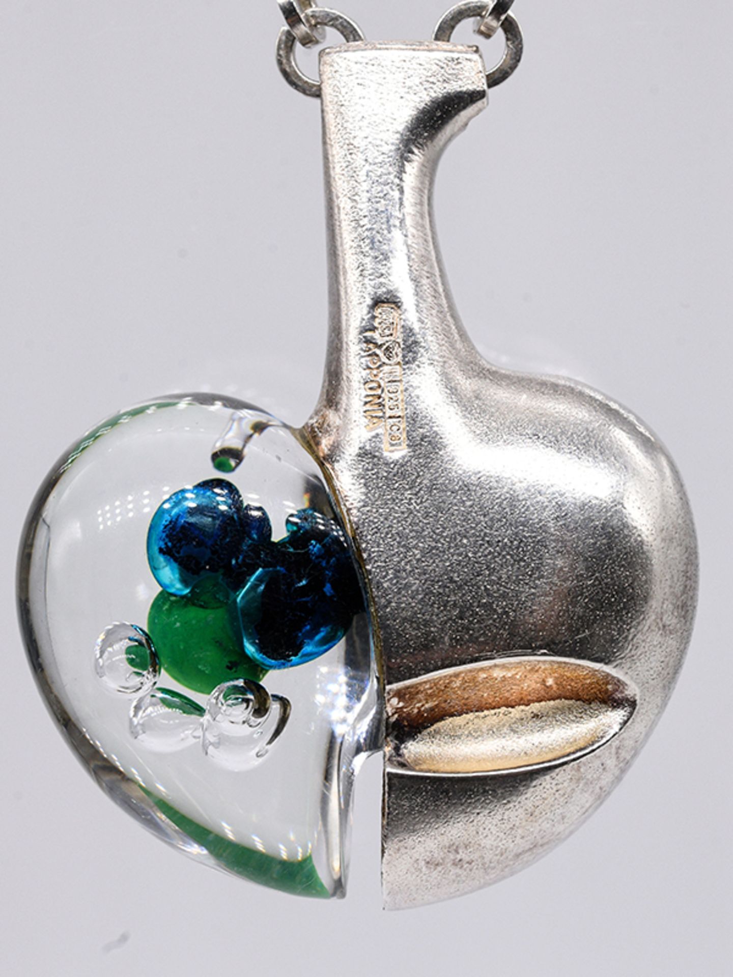 Lapponia-AnhÃ¤nger aus Silber und Acryl / Lucite mit langer Collierkette, Modell "Kuilimandjaro ( - Image 3 of 5
