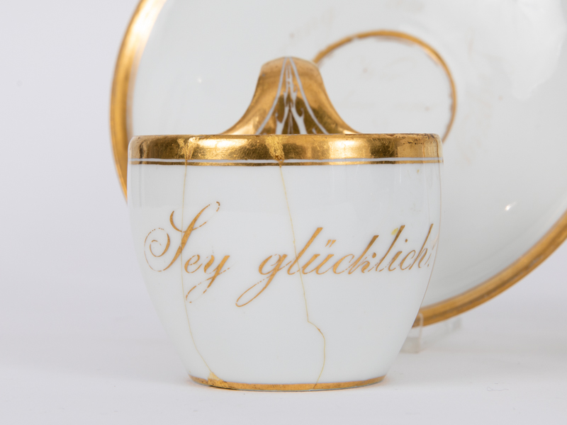 10 Teile Biedermeier-Porzellan mit Goldstaffage, Meissen, um 1800/19. Jh. brWeiÃŸporzellan mit - Image 3 of 8