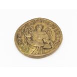 Christliche Medaille/Plakette "Heiliger Vincenz Ferrer", wohl Italien, 19. Jh. brBronze, reliefiert,