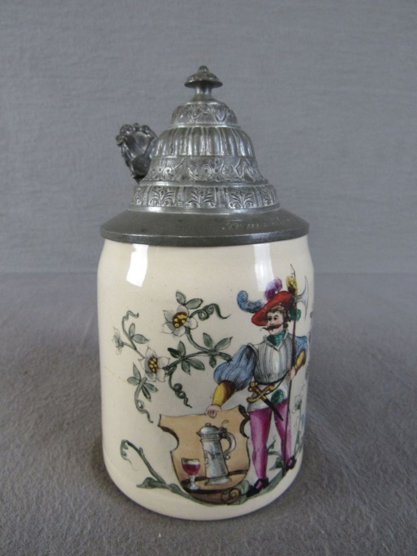 Antiker Bierkrug Jugendstil um 1910 17cm hoch