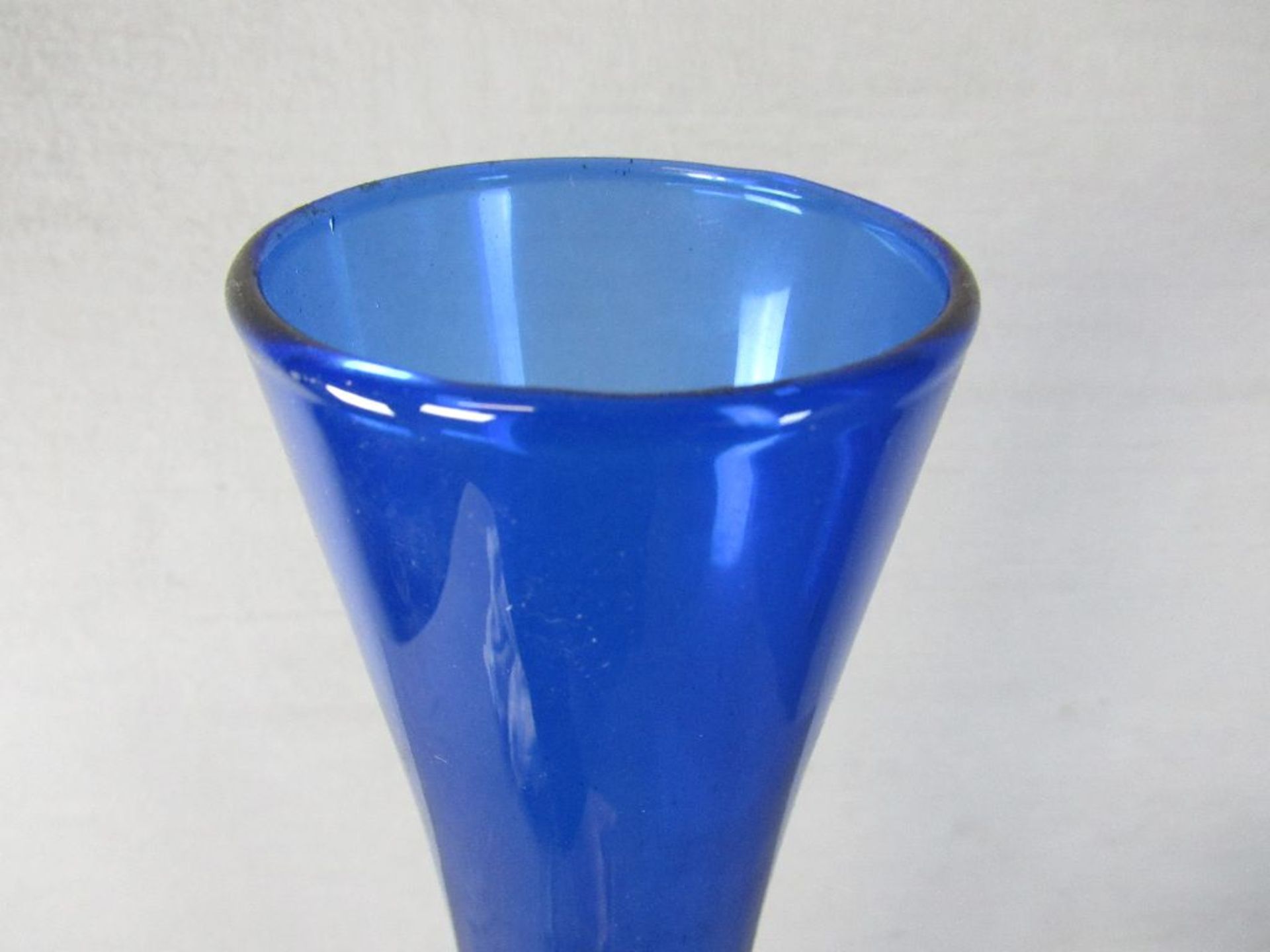 Vintage 70er Jahre Blauglas große Tulip Bodenvase Höhe:77cm - Bild 5 aus 5