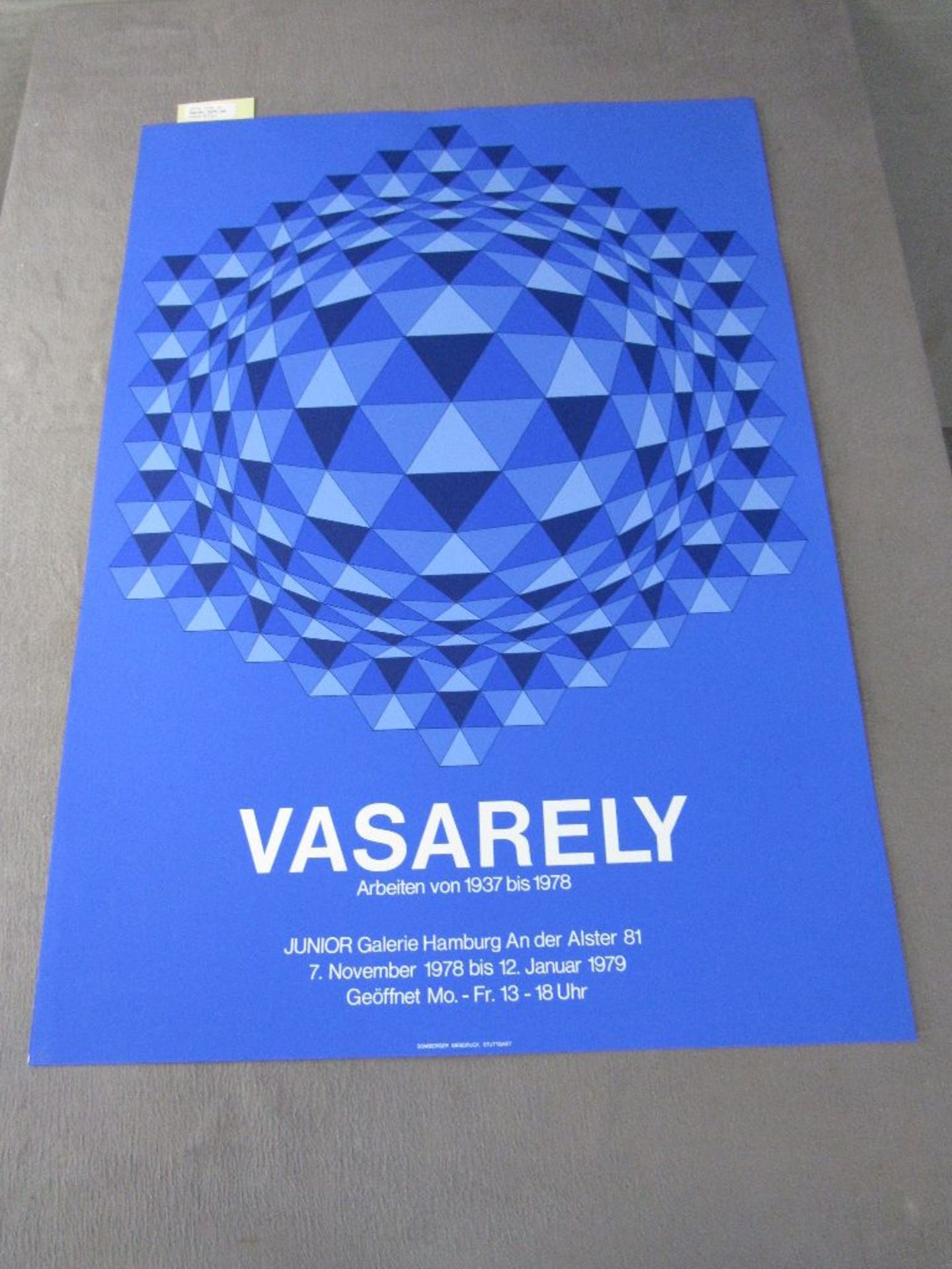 Victor Vasarely Ausstellungsplakat Poster Siebdruck 1978 Junior Galerie Hamburg 84x59cm